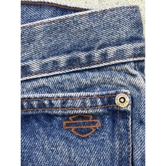 Harley-Davidson Mens Traditional Fit Straight Leg Blue Denim Jeans 34x34 - Picture 3 of 11